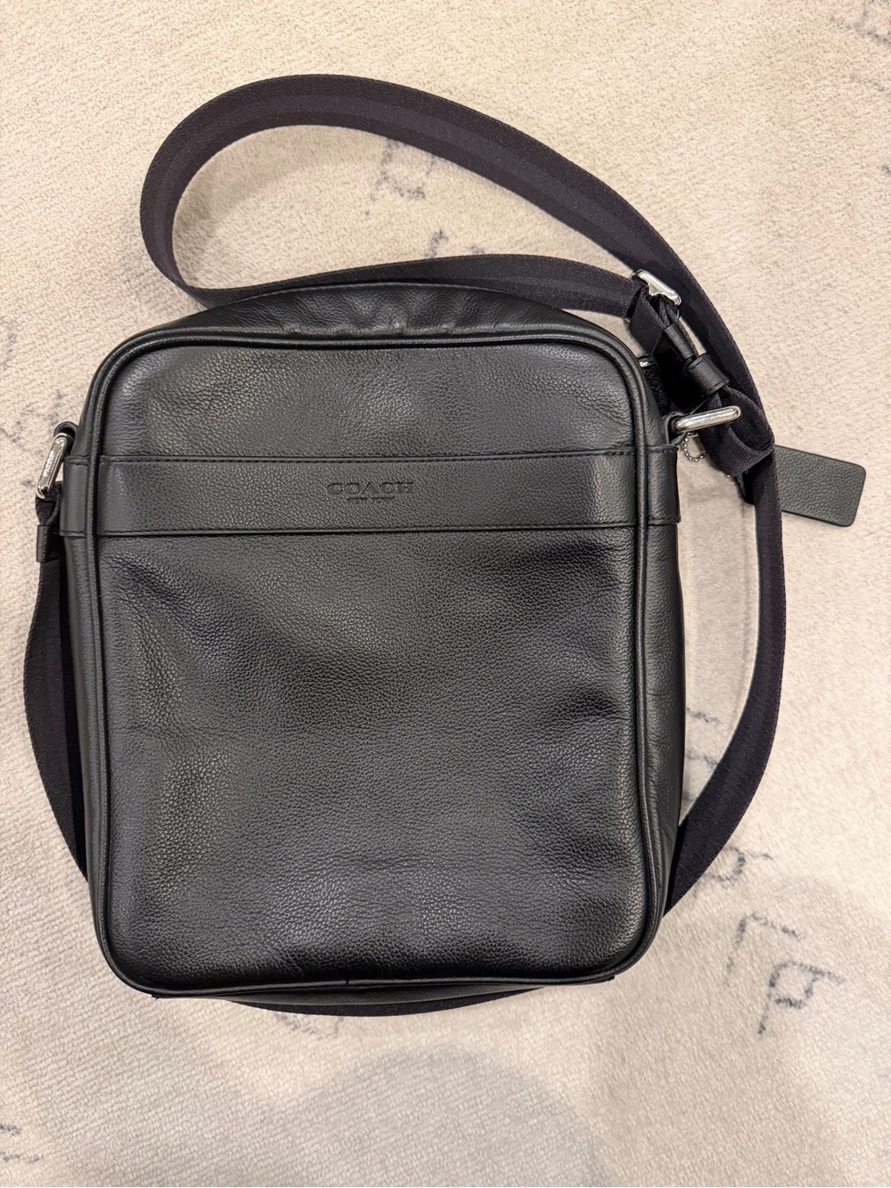 NWOT Coach Black Leather Messenger Crossbody